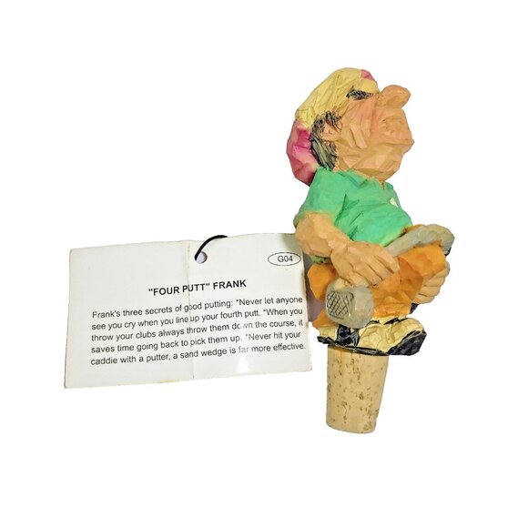Spit 'N' Whittle Figurine "Four Putt Frank" Chris Hammack Golf signed 1998 - Picture 4 of 6